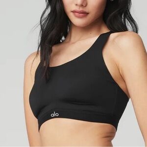 ALO Yoga Black Sports Bra Power Move High Impact Bra